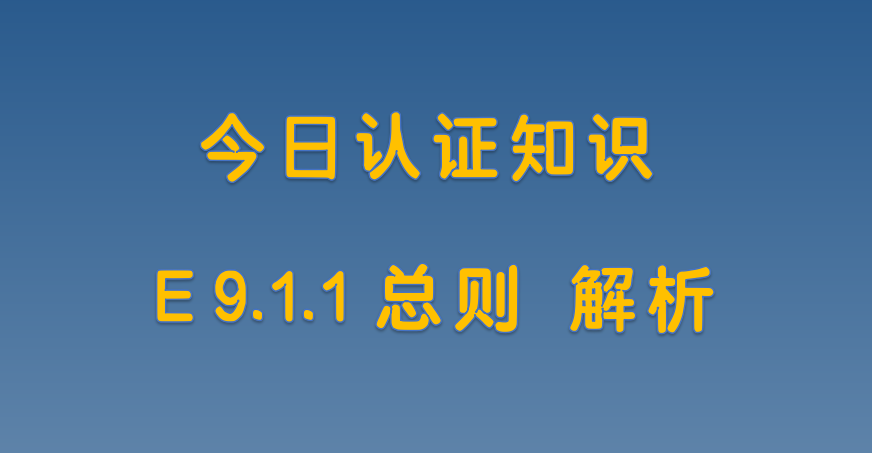 E 9.1.1 总则 解析